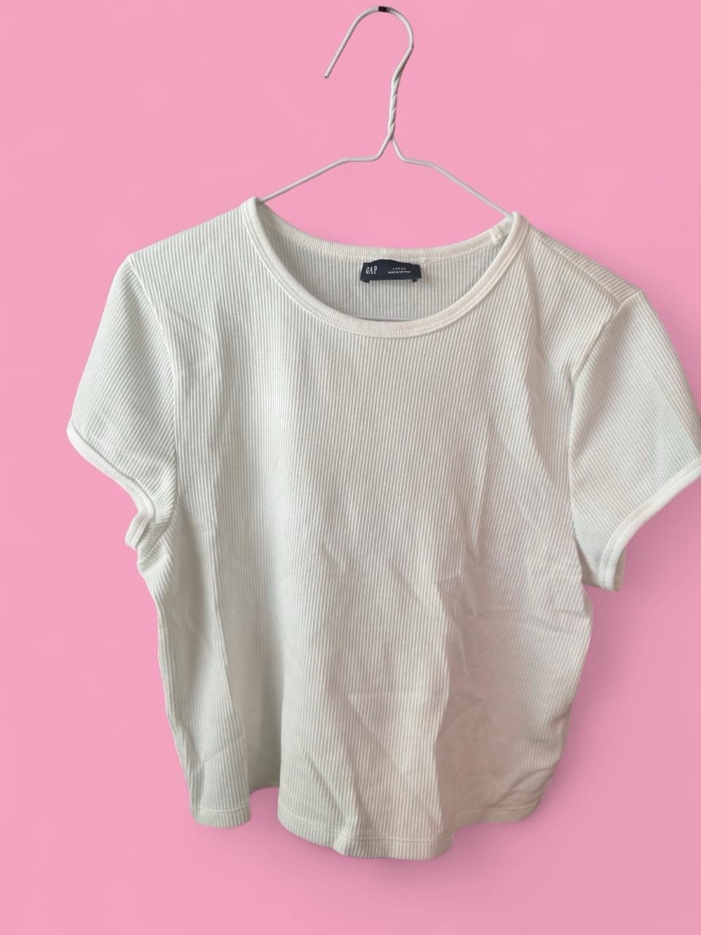 Gap Waffle Knit Baby Tee- white